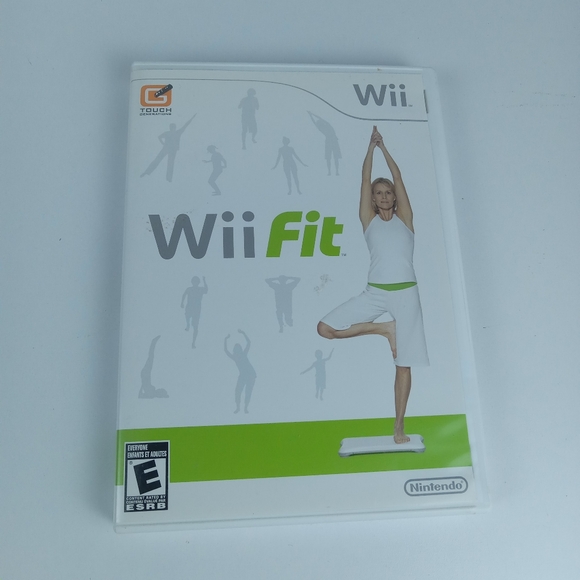 Nintendo Wii Fit Game White Green Fitness Workouts - Picture 1 of 4